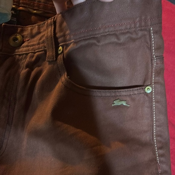 Burgundy Slim Jeans with Glossy Red Paint Effect - Picture 6 of 8